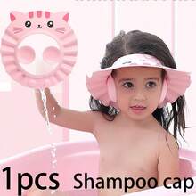 1pc/2pcs Random Style & Color Baby Shampoo Cap, EVA Soft Material Ear Protection Adjustable Infant Toddler Kids Bathing Shower Hair Washing Hat, Bathroom Accessories