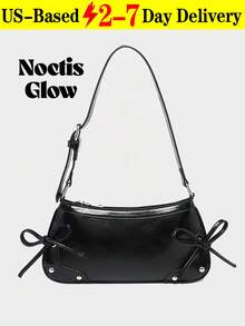 Vintage Ribbon Bow Decor Exposed Strap Red Leopard Print Shoulder Armpit Baguette Bag,  Detachable Strap Underarm Crossbody Bag, OutingsSuitable For Dating,Outings,Street, Party.Perfect Valentine's Day Gift For Her, Best Valentine's Gift Choice Ever .Can Be Used As Thanksgiving, Halloween,Christmas Gift. - 彩色 - 查看 12