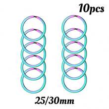 10Pcs Polished Silver Keyring Stainless Steel Hole Flat Key Ring Key Chain Rhodium Plated Round Split Keychain DIY Wholesale Casual School Car Accessories Cute Goth Y2k - Silver - View 7