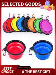 1pc350ml Collapsible Dog Pet Folding Silicone Bowl Outdoor Travel Portable Puppy Food Container Feeder Dish Bowl Water Bottle Camping