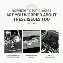 Car Carbon Fiber Patterned Glasses Case, Car Sun Visor Storage, Sunglasses Holder, Press Open Multifunctional Card Clip, Interior Modification Special Glasses Storage Case