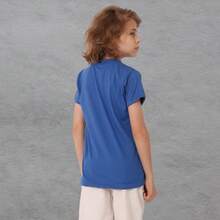 Camiseta Infantil Juvenil Menino 100% Algodão Premium Varias Cores Unissex - Azul Royal - Visão 3