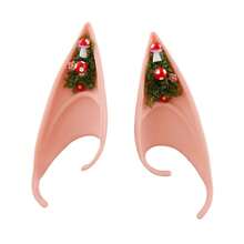 Halloween Cosplay Elf Ears Mushroom Flower Crystal Design Fairy Ear Accessories For Women Party Costume - Màu Hồng  San hô - Xem 6
