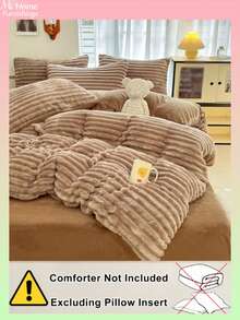 3 件深咖啡色床上用品套装 - 1 个羽绒被套和 2 个枕套，柔软舒适的家纺，多种颜色可选，适用于宿舍、卧室、简约时尚的家居装饰，可机洗，无需填充物 - 人造毛皮/羽绒被套套装，毛绒羽绒被套套装，1 个带拉链封口的羽绒被套和 2 个枕套，不含被子，单人床、双人床、特大床、大号床 - 咖啡棕 - 查看 4