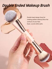 MAANGE 1pc/2pcs/3pcs Professional Dual-Head Facial Makeup Brush,Soft To Touch,Multifunctional Makeup Tool,With Paper Box,Contain Powder Brush,Blush Brush,Concealer Brush,Smudge Brush,Foundation Brush,Contour Brush,Blending Brush,Gentle On Skin,Suitable For All Skin Types,For Perfect For Daily Use And Travel,Gift For Women & Girl,Foundation Brush,Concealer Brush,Blush Brush,Contour Brush,Blush Brush,Bronzer Brush,Powder Brush,Foundation Brush,Blush Brush - Dusty Pink - View 6