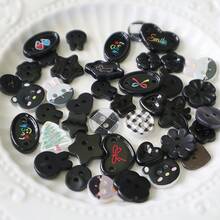20/50/100pcs Colorful Plastic Cute Buttons, DIY Craft Decorative Buttons, Creative Scrapbooking Stickers, Assorted For Sweater, Cardigan, Shirt Sewing