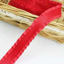 1 pièce Ruban satin, 2,2 cm x 5 yards, emballage de gâteau, emballage de fleurs pour cadeaux, ruban en polyester pour ourlet de robe, nœud fait main, accessoire pour cheveux, accessoire vestimentaire, ruban à volants, décoration de mariage, DIY fait main, coiffe, broche