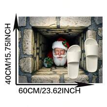 1 pièce Tapis décoratif de Noël en velours 3D Père Noël, tapis de Noël, tapis du Nouvel An, convient pour le salon, la salle à manger, le bureau, la chambre à coucher et autres décorations d'entrée, tapis de chambre à coucher, tapis de salon, tapis de bureau, tapis de salle de jeux, décoration personnalisée pour la maison, maison , nouvelle arrivée cette année, produit phare, toutes saisons, tissu amélioré, doux pour la peau, lavable en machine, facile à nettoyer