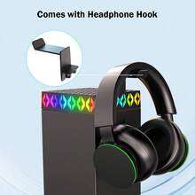 Ventilador de refrigeración ajustable para la consola  Series X. Función de control inteligente de la temperatura. Efecto de iluminación RGB. Radiador con gancho para auriculares. - Negro - Ver 8