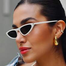Women's Fashion Cat Eye Frame - Small Frame Wide Diameter, Lightweight For Daily And Formal Wear, Suitable For Parties, Office - Non-Prescription Fashion Glasses, Accessories, Durable Hinges, Personality Show,  Women - C4-white Frame Gray Film - View 3