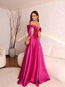 ✨ Beautiful Long Party Dress ✨ - 玫瑰紅 - 查看 2