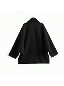 Manteau ample élégant pour femmes, col à revers, boutons devant, poches, couleur unie. Minimaliste et , pour l'automne/l'hiver