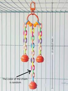 1 szt. akrylowa zabawka dzwonek dla papugi, zawieszka do klatki dla ptaków, zabawka dzwonek do gryzienia ptaków, uspokajająca zabawka dzwonek, dekoracyjna zawieszka do klatki dla ptaków, artykuły dla ptaków
