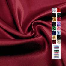 1pc Silky Shiny Solid Satin Fabric, Faux Silk Material Smooth And Soft, Suitable For Wedding Crafts DIY, Curtains, Tablecloths, Garment Fabric