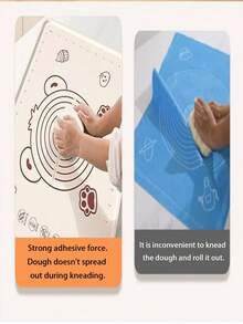 超厚硅胶烘焙垫，不粘，不粘，非常适合烘焙、披萨和面团 - 完美的厨房工具，不粘揉面垫，家用厨房非烘焙垫，厚擀面团垫 - 彩色 - 查看 8