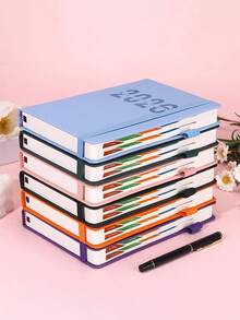 1pc 2026 A5 Calendar Planner, Business Notebook, A5-8.3 Inches X 5.6 Inches, Daily, Monthly, And Weekly Notebooks, Deluxe Deluxe Planner For School Office Schedules (Pink)