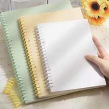Customizable DIY Clip-On Loose-Leaf Notebook, Schedule Planner, Self-Discipline Time Log Loose-Leaf Notebook, Windless Portable Accounting Notebook, Spiral Notebook, Thick Dot Grid Paper, Macaron Transparent Hard Cover, Suitable For Bullet Journaling - Multicolor - View 6