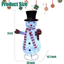 Dazzle Bright Christmas Snowman Decorations 3 5 FT Pre Lit 70 LED Pop Up Snowman Collapsible Lighted Snowman With Metal Stand For Indoor Outdoor Garden Yard Home Party Xmas Decor - trắng - Xem 4
