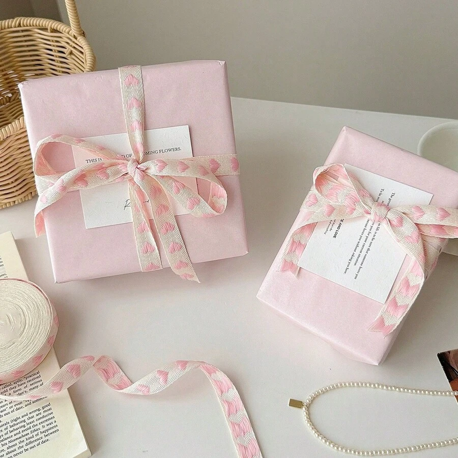 1 peça fita decorativa de algodão em formato de coração de 3 tamanhos faça você mesmo - Rosa - Ver 1