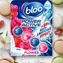 Bloo Power Active Toilet Rim Block Fresh Flowers, With Anti-Limescale, Cleaning Foam, Dirt Protection And Extra Freshness - Pack Of 3 Rimblocks - 1 Count (Pack Of 1) - View 1