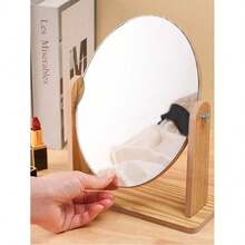Oval Table Mirror With 360° Adjustment For Dressing Table, Portable Makeup Accessories And Decoration - Camel - View 1