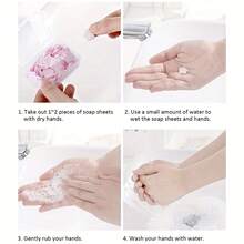 200片便携式洗手皂片 - 户外活动和旅行的便捷卫生解决方案 - 彩色 - 查看 3