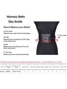 Leather Wide Belt,Harness For Women,Punk Leather Harness Belt Gothic,Rave Costume Belt,Ladies' Harness Leather - Black - View 3