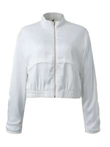 Short Waist Cinched Women's Autumn And Winter Zipper Jacket, Fashionable And Casual