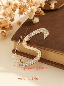 1 件时尚创意水钻 A-Z 英文字母金色胸针，百搭简约配饰别针，适合男女珠宝服装配饰包包饰品办公室配饰圣诞礼物 - 彩色 - 查看 20