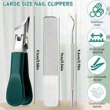 Beak Beveled Nail Clippers,Wide Jaw Opening Anti-Splash Slanted Nail,Slanted Jaw Ingrown Toenail Clippers Thick Toenails (Green) - 綠色 - 查看 8