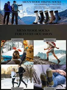 5 Paar Herren Dicke Thermalsocken, warme thermisch gefütterte Socken geeignet für Outdoor-Aktivitäten wie Wandern, Skifahren im Herbst/Winter, kuschelige Socken