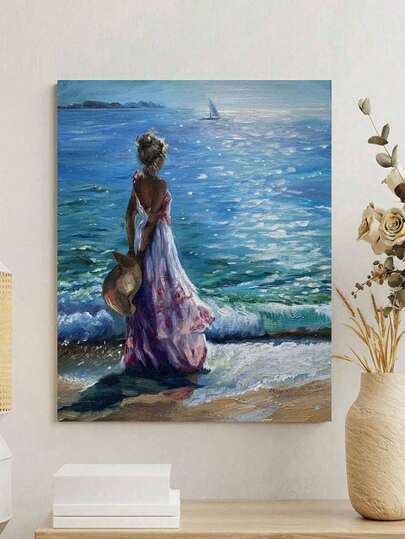 DIY Paint By Numbers For Adults - Beautiful Women Art Kit, 16x20 Inch Acrylic Painting Set With Brushes And Paints, Frameless Wall Decor Craft, Ideal Gift For Birthdays, Father'S Day, Christmas, Mother'S Day