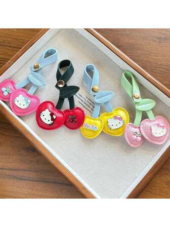 Sanrio 1Pc Sanrios Kawaii Hello Kittys Bag Keys Pendant Cute Cherry Cute Keychains Exquisite Buckle Bag Hanging Ornaments