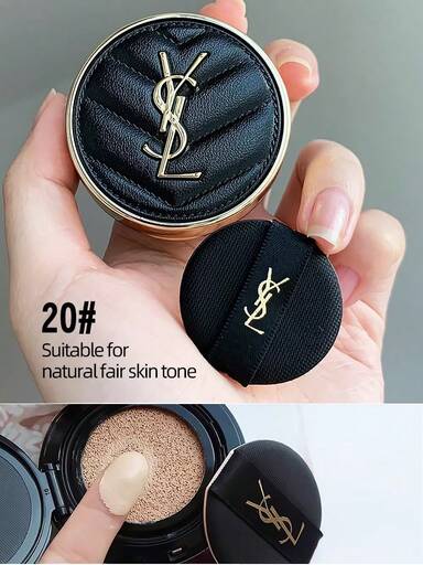 YSL Yves Saint Laurent Skin Ink Cushion Foundation Couture Cushion Foundation | #20 (For Light-Medium Skin), 5g Mini Size, Matte Finish & Long-Lasting, Ysl, New Version, SPF 23/PA++