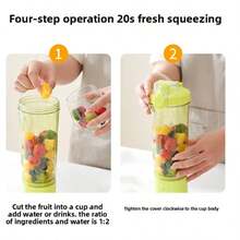 Licuadora portátil, licuadora personal para batidos y smoothies, vaso para jugo con cuchilla recargable por USB de gran capacidad, mini licuadora