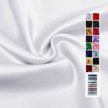 1pc Silky Shiny Solid Satin Fabric, Faux Silk Material Smooth And Soft, Suitable For Wedding Crafts DIY, Curtains, Tablecloths, Garment Fabric