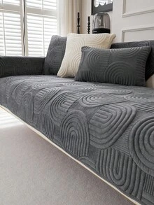 1 Vỏ gối sofa dày ấm áp thời trang thu đông, đệm ghế sofa chống trượt hiện đại tối giản, vỏ bọc sofa chống bụi và có thể giặt được, mềm mại và chống phai màu, thân thiện với thú cưng, phù hợp với ghế sofa hình chữ L và ghế sofa 1/2/3/4 chỗ ngồi, thích hợp cho phòng ngủ, văn phòng, phòng khách - Màu xám đen - Xem 5