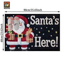 1 pieza/2 piezas Alfombra de baño con estampado de cascanueces navideño, de material de imitación de cachemira con decoración esponjosa, apta para baño, entrada, cocina y otras ocasiones, lavable a máquina, decoración navideña, se puede regalar - Multicolor - Ver 13