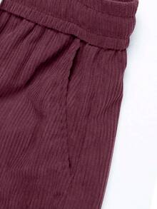 Retro American Corduroy Straight Leg Pants, Casual Khaki Trousers For Men, Fashionable & Versatile - 深紅色 - 查看 5