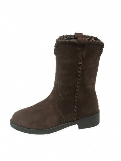 Women's Sexy Western Style Slip-On Ankle Boots, Suitable For Work Attire, Student Uniforms, Enhancing Charm, Fashionable And Comfortable Short Boots