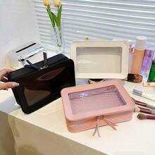 1 件迷你化妆包 - 女士小型化妆包，旅行防水盥洗包，透明中控台收纳包，带透明窗口和金色拉链，午餐包，女士旅行包，小化妆包/小化妆包，可放钱包 | 可爱皮革化妆包 | 钱包收纳包 | 汽车旅行钱包必备品 - 彩色 - 查看 15