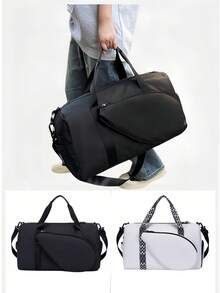 Large Capacity Badminton, Table Tennis, Tennis Racket Bag - Convertible Hand-Held Or Shoulder Back Sports Bag, Durable Nylon Material - White/Black, Suitable For Men And Women - Tennis, Fitness, Travel - Easy To Clean Sports Equipment Storage Bag