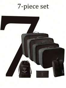 6/7/8/9pcs Travel Packing Cubes, Luggage Organizer Bags, Laundry Bag, Shoe Bag, Multi-Function Compression Packing Cubes, Lightweight Travel Luggage Organizer, Washable Nylon Material, Suitable For Students, Teachers, Travelers