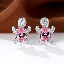 2pcs/16pcs Fashion Women Earrings - Cute Lightweight Luxury Synthetic Cubic Zirconia Turtle Design - Available In Various Colors - Suitable For Daily And Party Wear - Perfect Gift For Valentine's Day - Turtle - View 6
