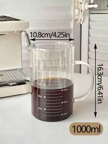 1 pieza Cafetera de goteo con escala de medición, cafetera de vidrio resistente al calor