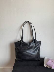 Home Commuter Tote Bag 2025 High-Capacity Fashion Shoulder Bag Waxed Leather Retro Portable Shopping Bag[Random Color And Style For Shipment]