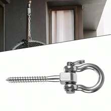 2pcs/Set Of Permanent Rust Proof 304 Stainless Steel Screw Bracket Heavy-Duty 180 ° Swing Hook, Park Yoga Hammock Rope Tire Mesh Chair Sandbag Punching Bag Porch Swing Set