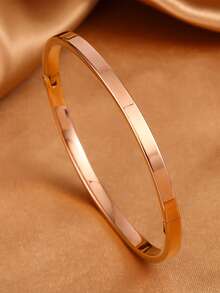 1 قطعة أسورة ستانلس ستيل فاخرة ملونة مرصعة بالسيراميك السداسي الماسي مطلية بالذهب عيار 18 قابلة للطي للنساء