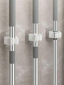 5件套多功能拖把扫帚挂钩、锅夹、壁挂式扫帚夹、自粘式拖把扫帚挂钩、可拆卸防水防滑挂钩，适用于家庭浴室、厨房、花园、车库等场所的收纳和存放。 - 白色 - 查看 14