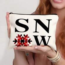 1 件圣诞礼物、印有圣诞元素的化妆包、旅行用礼品袋拉链袋、轻便储物袋、零钱包、拉链手拿包、化妆包化妆收纳包美容包化妆包、化妆包、度假收纳包旅行必需品假日化妆收纳包女士旅行包